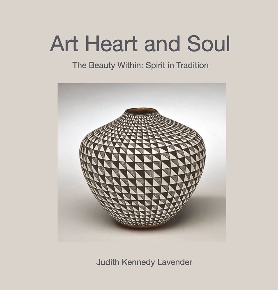 Book cover with a black-and-white fine-line Acoma jar